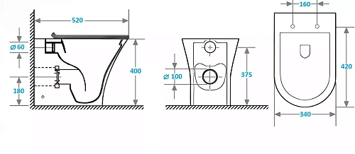 Унитаз приставной Ceruttispa BERNINA F CT7842 безободковый, сиденье микролифт Унитаз приставной Ceruttispa BERNINA F CT7842 безободковый, сиденье микролифт