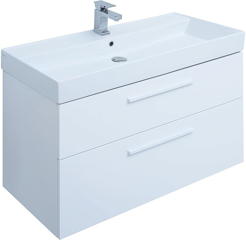 Тумба под раковину Aquanet Nova 100 белый глянец 00249922 Тумба под раковину Aquanet Nova 100 белый глянец 00249922