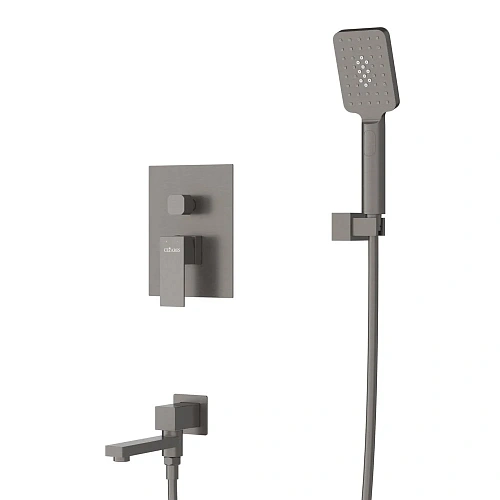 Душевая система CEZARES SLIDER-VDSET-GM встраиваемая, со шлангом, с держателем, оружейная сталь Душевая система CEZARES SLIDER-VDSET-GM встраиваемая, со шлангом, с держателем, оружейная сталь