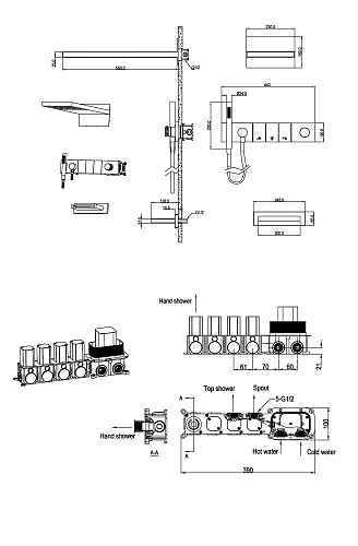 Душевая система Boheme ZODIAC 132-2-BR встраиваемая с изливом Bronze Душевая система Boheme ZODIAC 132-2-BR встраиваемая с изливом Bronze