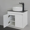 Тумба с раковиной Comforty Двина-60ПД 00-00019069 белая матовая со столешницей мрамор Калакатта Блэк раковина 9111 Тумба с раковиной Comforty Двина-60ПД 00-00019069 белая матовая со столешницей мрамор Калакатта Блэк раковина 9111
