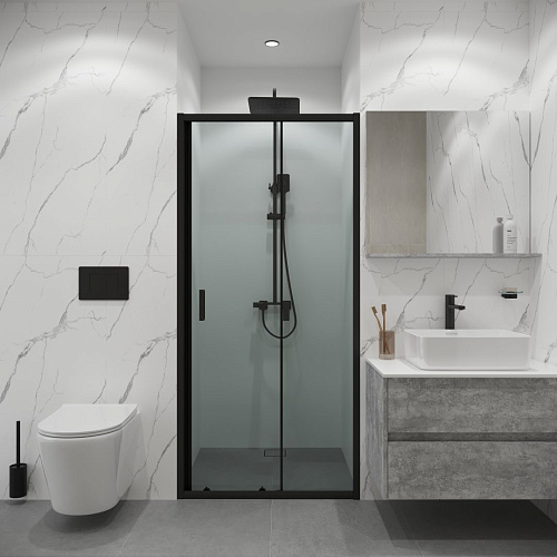 Душевая дверь Niagara Eco NG-651-9AB (90x190) профиль черный, стекло прозрачное Душевая дверь Niagara Eco NG-651-9AB (90x190) профиль черный, стекло прозрачное