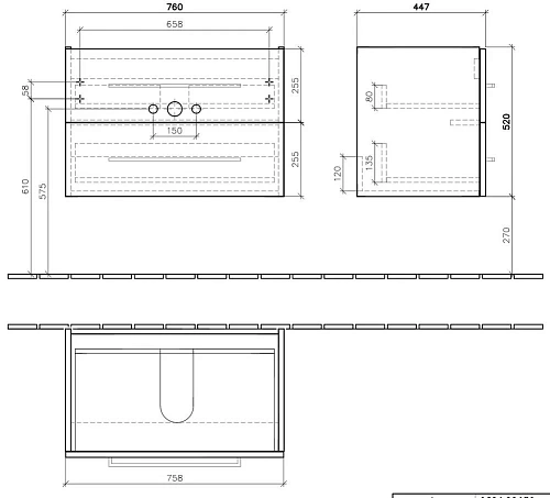 Тумба под раковину Villeroy & Boch Avento A89100B3 (A891 00 B3) Crystal Black Тумба под раковину Villeroy & Boch Avento A89100B3 (A891 00 B3) Crystal Black