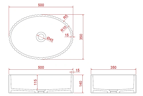 Раковина Boheme Canale 878-WM рифл матовая белая Раковина Boheme Canale 878-WM рифл матовая белая