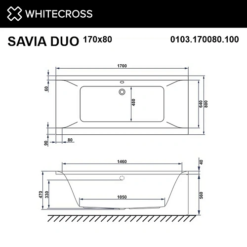 Акриловая ванна WHITECROSS Savia Duo 170x80 ULTRA (бронза) 0103.170080.100.ULTRA.BR Акриловая ванна WHITECROSS Savia Duo 170x80 ULTRA (бронза) 0103.170080.100.ULTRA.BR