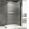 Душевая перегородка ABBER Immer Offen AG61091R8 90 см универсальная, профиль черный, стекло рифленое