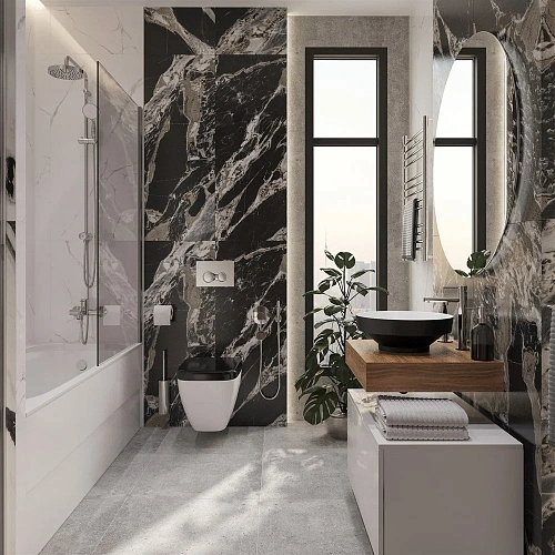 Комплект мебели STWORKI Ольборг 60 столешница дуб французский, без отверстий, с тумбой 80, с раковин 536595 Комплект мебели STWORKI Ольборг 60 столешница дуб французский, без отверстий, с тумбой 80, с раковин 536595