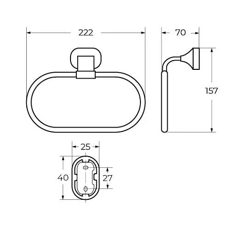 Полотенцедержатель Art&Max Ovale AM-E-4080B Полотенцедержатель Art&Max Ovale AM-E-4080B