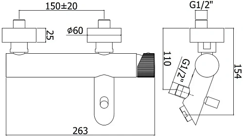 Смеситель для ванны Paffoni Jo JO022CR Смеситель для ванны Paffoni Jo JO022CR