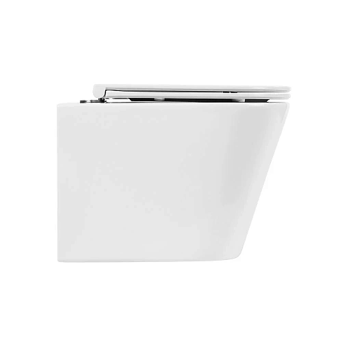 Унитаз подвесной BelBagno FLAY-R BB053CHR/BB870SC безободковый с сиденьем Унитаз подвесной BelBagno FLAY-R BB053CHR/BB870SC безободковый с сиденьем