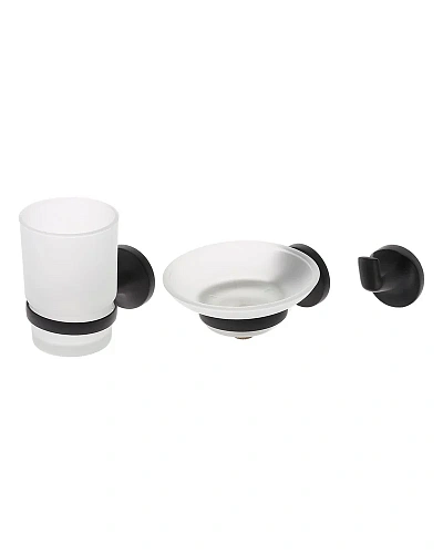 Комплект аксессуаров Orange Y01-888b для ванной комнаты (6 предметов) чёрный Комплект аксессуаров Orange Y01-888b для ванной комнаты (6 предметов) чёрный