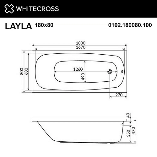 Акриловая ванна WHITECROSS Layla 180x80 "NANO" золото гидромассажная 0102.180080.100.NANO.GL Акриловая ванна WHITECROSS Layla 180x80 "NANO" золото гидромассажная 0102.180080.100.NANO.GL