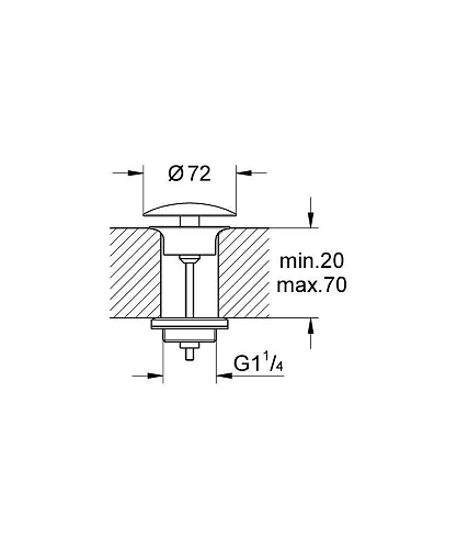 Донный клапан GROHE (65808000) Донный клапан GROHE (65808000)