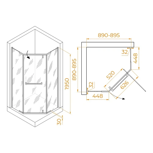 Душевой уголок RGW HO-081 900x900 мм 350608199-11 хром Easy Clean Душевой уголок RGW HO-081 900x900 мм 350608199-11 хром Easy Clean