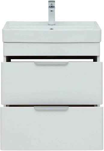 Тумба под раковину Aquanet Ирис new 60 белый глянец (2 ящика) 00310144 Тумба под раковину Aquanet Ирис new 60 белый глянец (2 ящика) 00310144