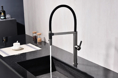 Смеситель для кухни Paulmark LEADER вороненая сталь Le214101-GM Смеситель для кухни Paulmark LEADER вороненая сталь Le214101-GM