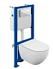 Комплект унитаза Cersanit BRASKO SMART (A68294) инсталляции LINK PRO и клавиши смыва CORNER пластик белый 68294