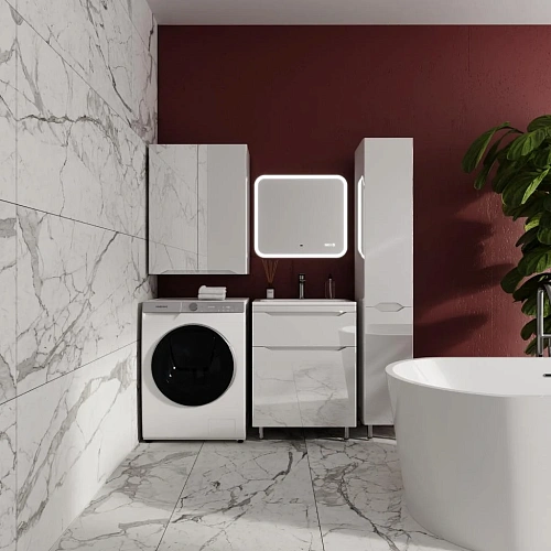 Тумба под раковину Style Line Марелла 60 Люкс антискрейтч белый глянец, PLUS напольная СС-00002396 Тумба под раковину Style Line Марелла 60 Люкс антискрейтч белый глянец, PLUS напольная СС-00002396