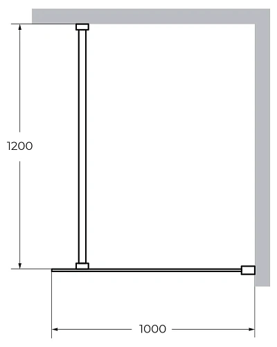 Душевая перегородка CEZARES LIBERTA-L-1-100-120-BR-NERO 100см стекло тонированное (бронза), профиль черный Душевая перегородка CEZARES LIBERTA-L-1-100-120-BR-NERO 100см стекло тонированное (бронза), профиль черный