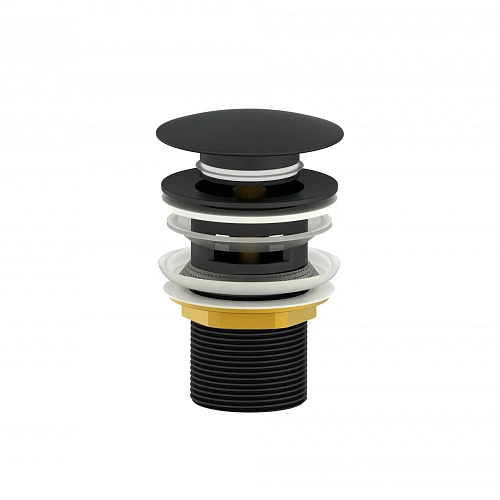 Донный клапан Wonzon & Woghand с переливом, черный матовый (WW-88SS01-MB) Донный клапан Wonzon & Woghand с переливом, черный матовый (WW-88SS01-MB)