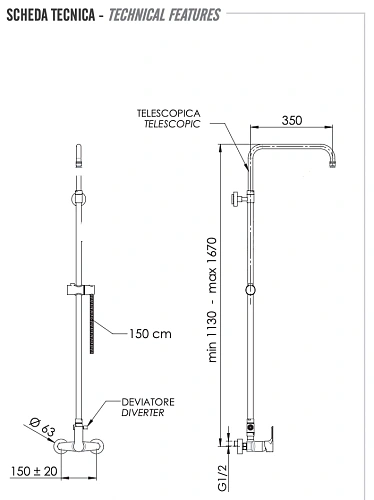 Душевая система Remer Energy EY37ASSDDO, золото глянцевое Душевая система Remer Energy EY37ASSDDO, золото глянцевое