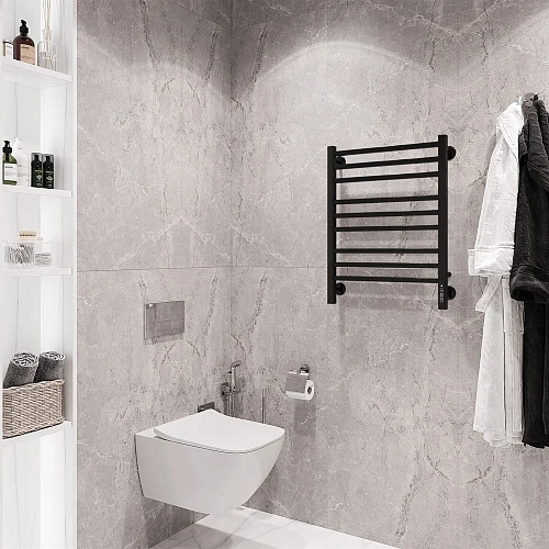 Полотенцесушитель электрический EWRIKA Гелла В9 80х50, черный 558323 Полотенцесушитель электрический EWRIKA Гелла В9 80х50, черный 558323