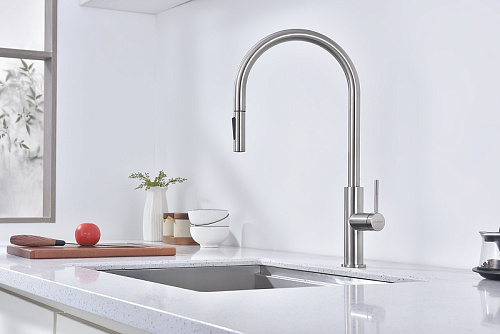 Смеситель для кухни Paulmark Senso брашированная сталь Se215180-BS Смеситель для кухни Paulmark Senso брашированная сталь Se215180-BS