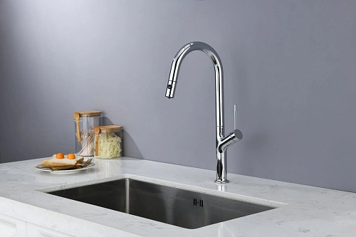 Смеситель для кухни AQUAme Cucina AQM9905CR с выдвижным изливом, с подключением к фильтру с питьевой водой, хром Смеситель для кухни AQUAme Cucina AQM9905CR с выдвижным изливом, с подключением к фильтру с питьевой водой, хром