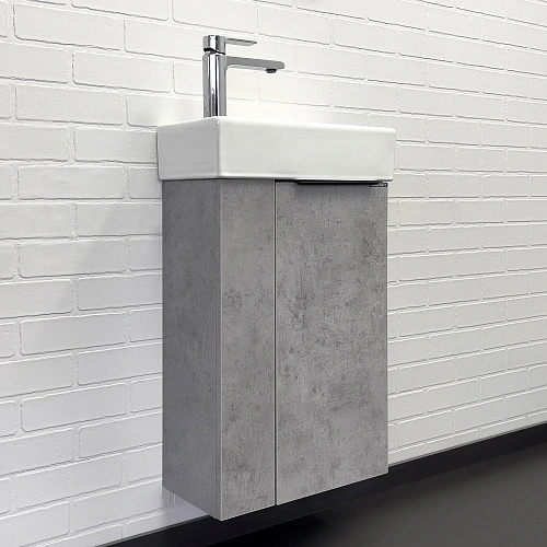 Тумба с раковиной Comforty Асти-40 00-00013669 бетон светлый раковина Comforty 9140 Тумба с раковиной Comforty Асти-40 00-00013669 бетон светлый раковина Comforty 9140