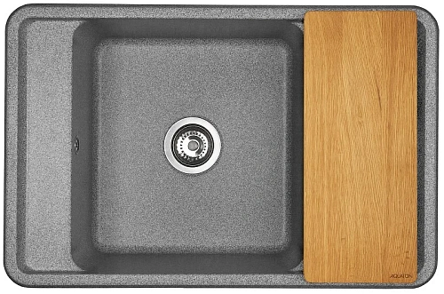 Кухонная мойка Aquaton Беллис 78 1A725032BS230 из литого мрамора, серый Кухонная мойка Aquaton Беллис 78 1A725032BS230 из литого мрамора, серый