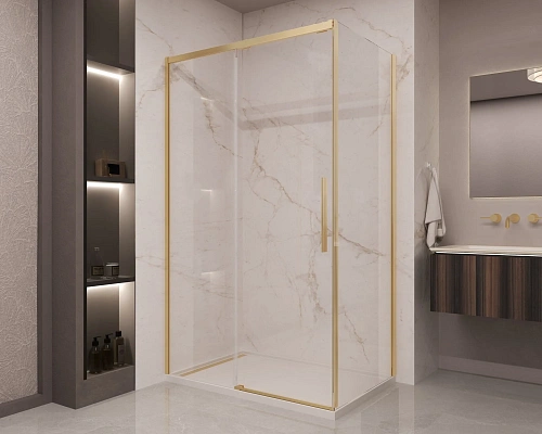 Душевой уголок Vincea Stella VSR-1ST9011CLG 1100x900 брашированное золото, стекло прозрачное Душевой уголок Vincea Stella VSR-1ST9011CLG 1100x900 брашированное золото, стекло прозрачное