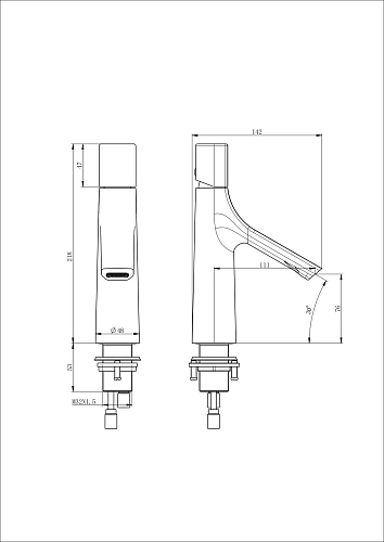 Смеситель для раковины Wonzon & Woghand темный графит (WW-H010-BGG) Смеситель для раковины Wonzon & Woghand темный графит (WW-H010-BGG)
