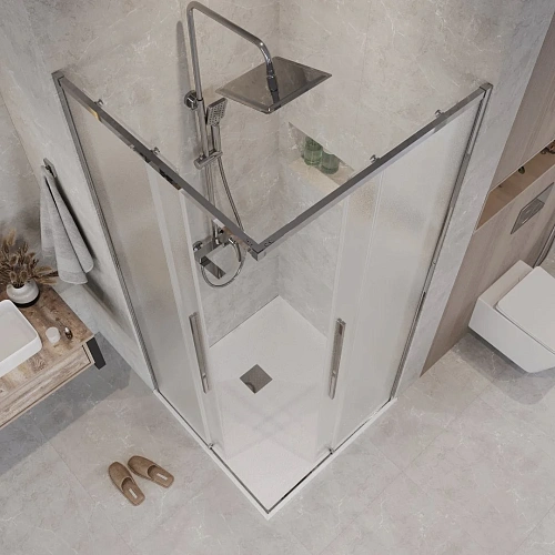 Душевая дверь GROSSMAN Galaxy 1/2.K33.01.70.10.02 (70x195) хром, стекло шиншилла Душевая дверь GROSSMAN Galaxy 1/2.K33.01.70.10.02 (70x195) хром, стекло шиншилла