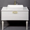 Тумба под раковину Boheme Linea 100 белая + Золото 842-100-WG Тумба под раковину Boheme Linea 100 белая + Золото 842-100-WG