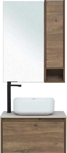 Тумба с раковиной STWORKI Карлстад 60 дуб рустикальный, простоун беж, с отверстием под смеситель в с 425188 Тумба с раковиной STWORKI Карлстад 60 дуб рустикальный, простоун беж, с отверстием под смеситель в с 425188