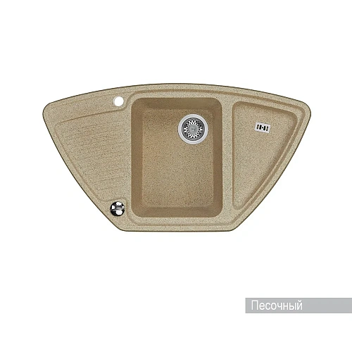 Кухонная мойка Aquaton Лория 1A715032LR220 из литого мрамора, угловая, песочная Кухонная мойка Aquaton Лория 1A715032LR220 из литого мрамора, угловая, песочная