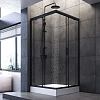 Душевой уголок AM.PM Gem W90G-403-090BT Slide 90x90 стекло прозрачное, профиль черный матовый Душевой уголок AM.PM Gem W90G-403-090BT Slide 90x90 стекло прозрачное, профиль черный матовый