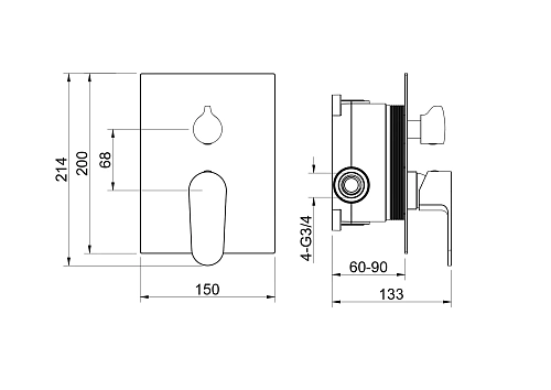 Смеситель для ванны Aquatek Оберон AQ1246BG золото шлифованное, встраиваемый Смеситель для ванны Aquatek Оберон AQ1246BG золото шлифованное, встраиваемый