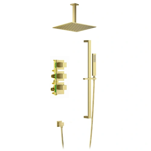 Душевая система Timo Selene SX-2229/17SM встраиваемая с термостатом золото матовое Душевая система Timo Selene SX-2229/17SM встраиваемая с термостатом золото матовое