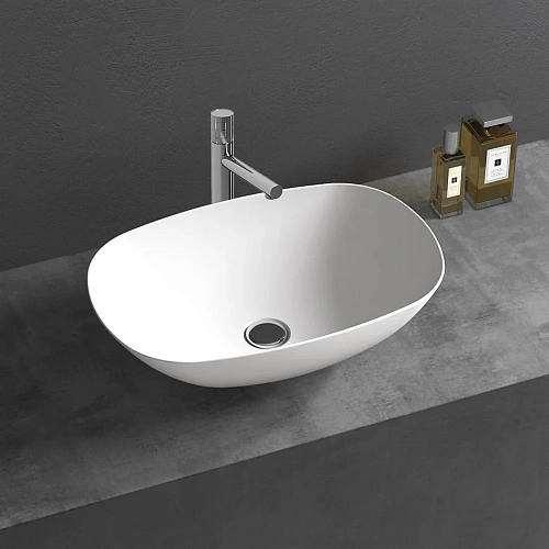 Раковина Vincea VBS-6T12MW, 540x360x150 из искусственного камня, накладная, цвет белый матовый Раковина Vincea VBS-6T12MW, 540x360x150 из искусственного камня, накладная, цвет белый матовый