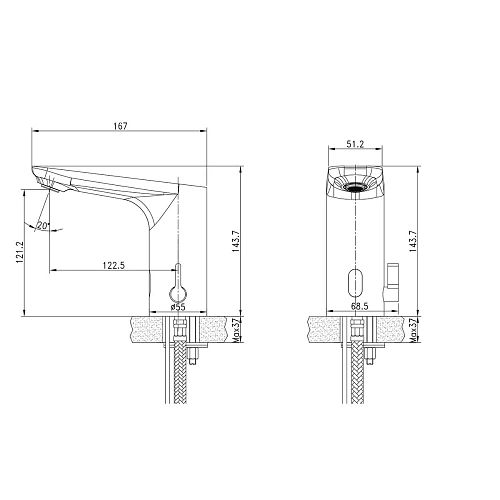 Смеситель для раковины Lemark Project LM4659CE монолитный сенсорный, хром Смеситель для раковины Lemark Project LM4659CE монолитный сенсорный, хром