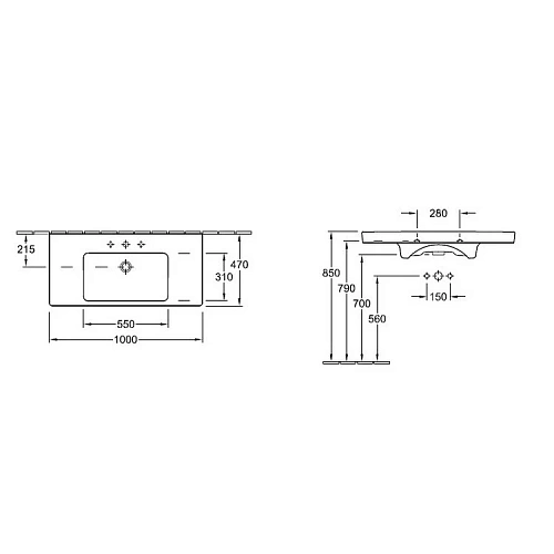 Раковина Villeroy & Boch Subway 2.0 7175 A0 R1 (7175A0R1) CeramicPlus (1000х470 мм) Раковина Villeroy & Boch Subway 2.0 7175 A0 R1 (7175A0R1) CeramicPlus (1000х470 мм)