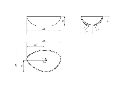 Раковина Cersanit MODUO 55 (A63571) в столешницу 63571 Раковина Cersanit MODUO 55 (A63571) в столешницу 63571