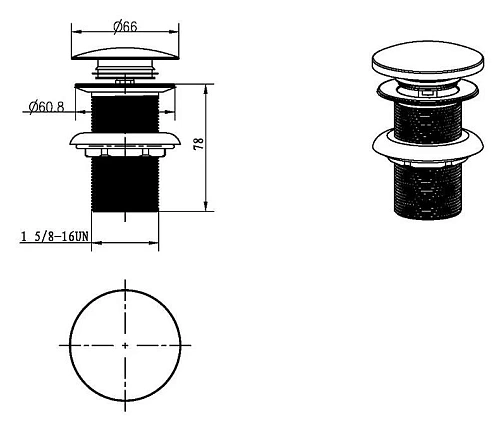 Донный клапан Boheme 612-MG автомат(клик-клак) Matt Gold Донный клапан Boheme 612-MG автомат(клик-клак) Matt Gold