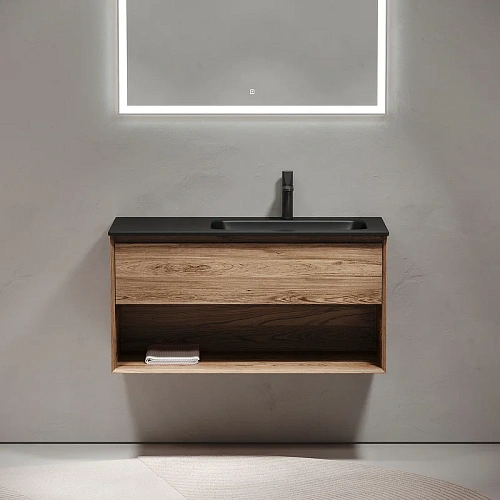 Тумба под раковину Sancos Marmi 1.0 MR1.0100RECH правая, 995х445х520, дуб чарльстон, подвесная Тумба под раковину Sancos Marmi 1.0 MR1.0100RECH правая, 995х445х520, дуб чарльстон, подвесная