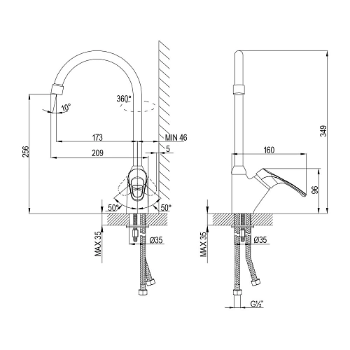 Смеситель для кухни Lemark Omega LM3105C, хром Смеситель для кухни Lemark Omega LM3105C, хром