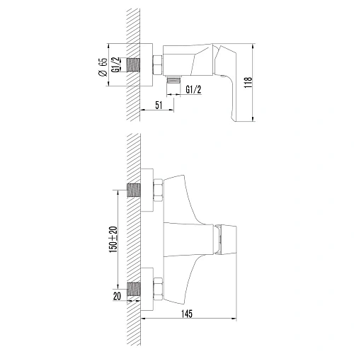 Смеситель для душа Lemark Unit LM4503C, хром Смеситель для душа Lemark Unit LM4503C, хром