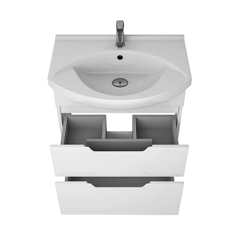 Тумба под раковину DREJA LAGUNA PLUS, 65 см, подвесная/напольная, 2 ящика, с опорами, белый глянец 9 99.0105 Тумба под раковину DREJA LAGUNA PLUS, 65 см, подвесная/напольная, 2 ящика, с опорами, белый глянец 9 99.0105