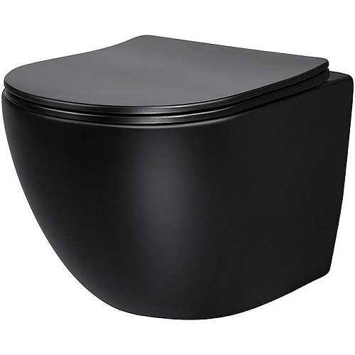 Унитаз подвесной Vincea Globo VT1-14SMB, матовый черный, ультратонкое сиденье soft-close Унитаз подвесной Vincea Globo VT1-14SMB, матовый черный, ультратонкое сиденье soft-close