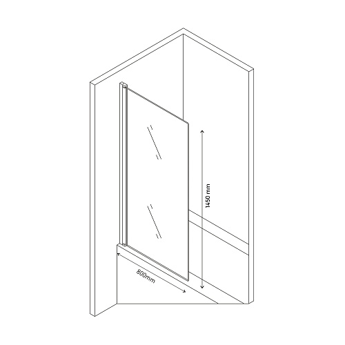 Шторка на ванну BERGES RIVER S Black 800 тонированное стекло 065016 Шторка на ванну BERGES RIVER S Black 800 тонированное стекло 065016